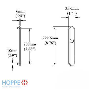 HOPPE TRADITIONAL EXTERIOR BACKPLATE M374N FOR INACTIVE HANDLESETS - RESISTA BRASS